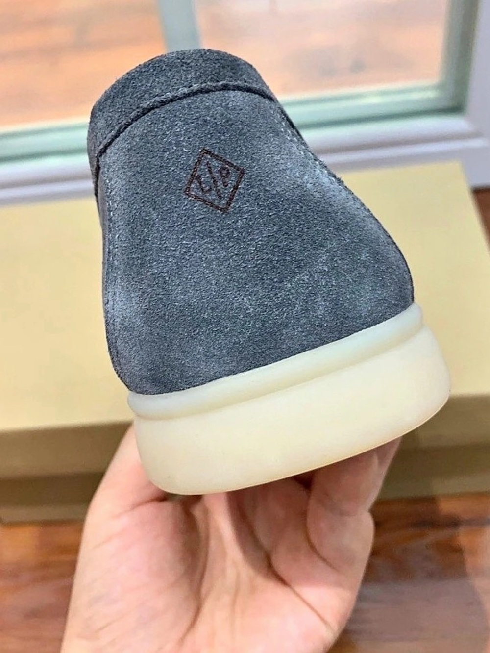 Loro x Piana Summer Walk Suede Loafers Gray Men's Shoes